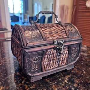 Vintage Small Wooden Trinket Chest